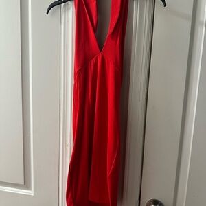 zara Red Sleeveless Dress backless